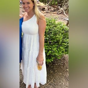 White one shoulder dress from Amazon.